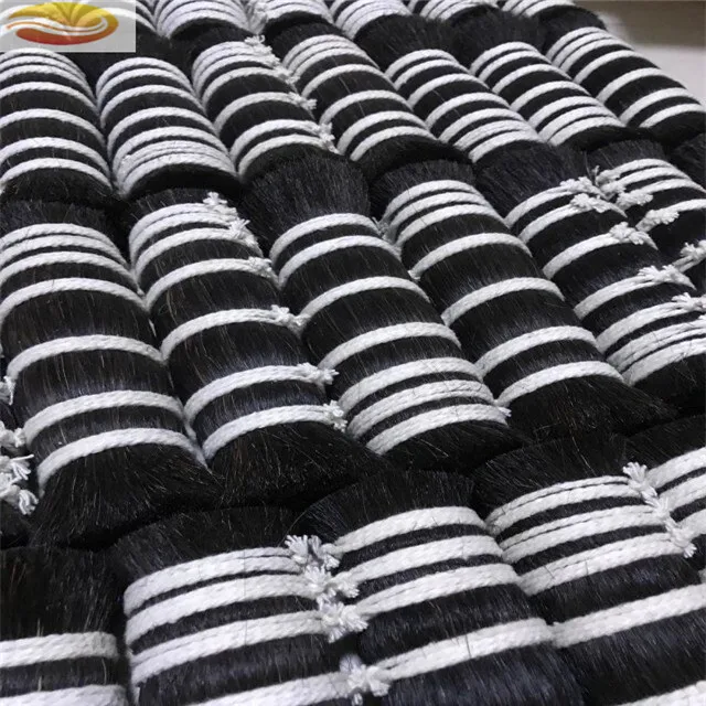 
Handmade Double Drawn Natural Black Horse Mane Hair Horse Tail Hair 