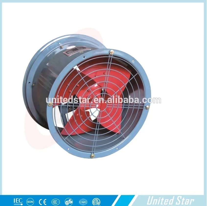 Wall Mounted Smoking Room or Kitchen Exhaust Fan 220V 24 Inch Black Electric Metal Industry 3 Iron Blades Copper Motor 1 Speed