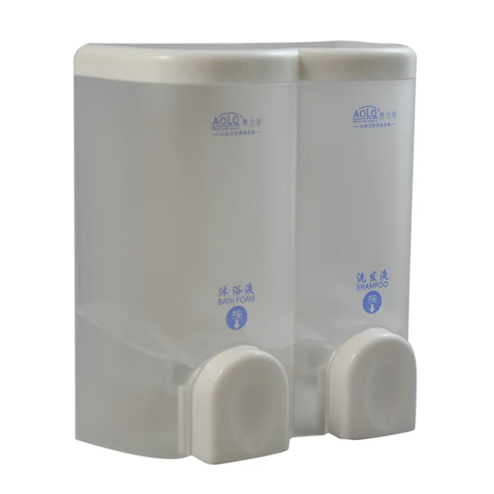 купить небольшой пластиковый двойной дозатор мыла, для отеля и ванной