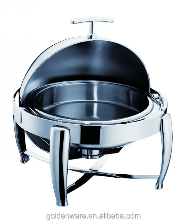 2018 nice quality kitchen equipment buffet round roll top chafing dish food warmer