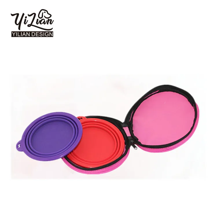 Горячие новые продукты для 2019 выбитый логотип силиконовый складной собака чаша с мешком