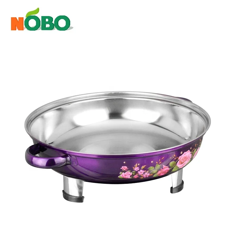 Round buffet food warmer tray stainless steel buffet serving tray with glass lid