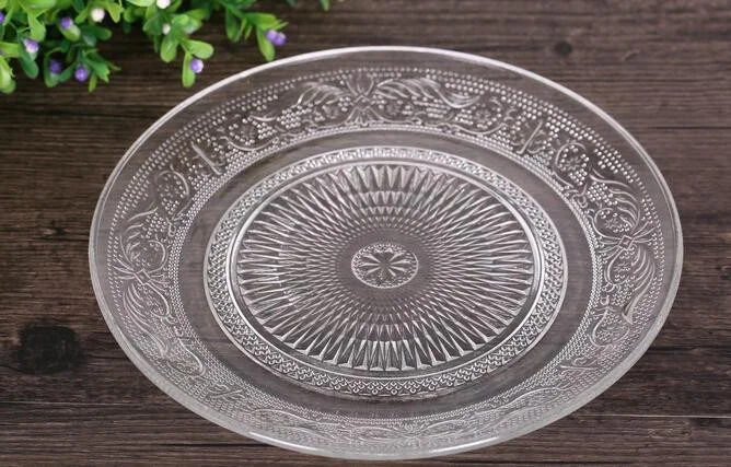 Eco-friendly glassware plater round glass fruit bowls for party