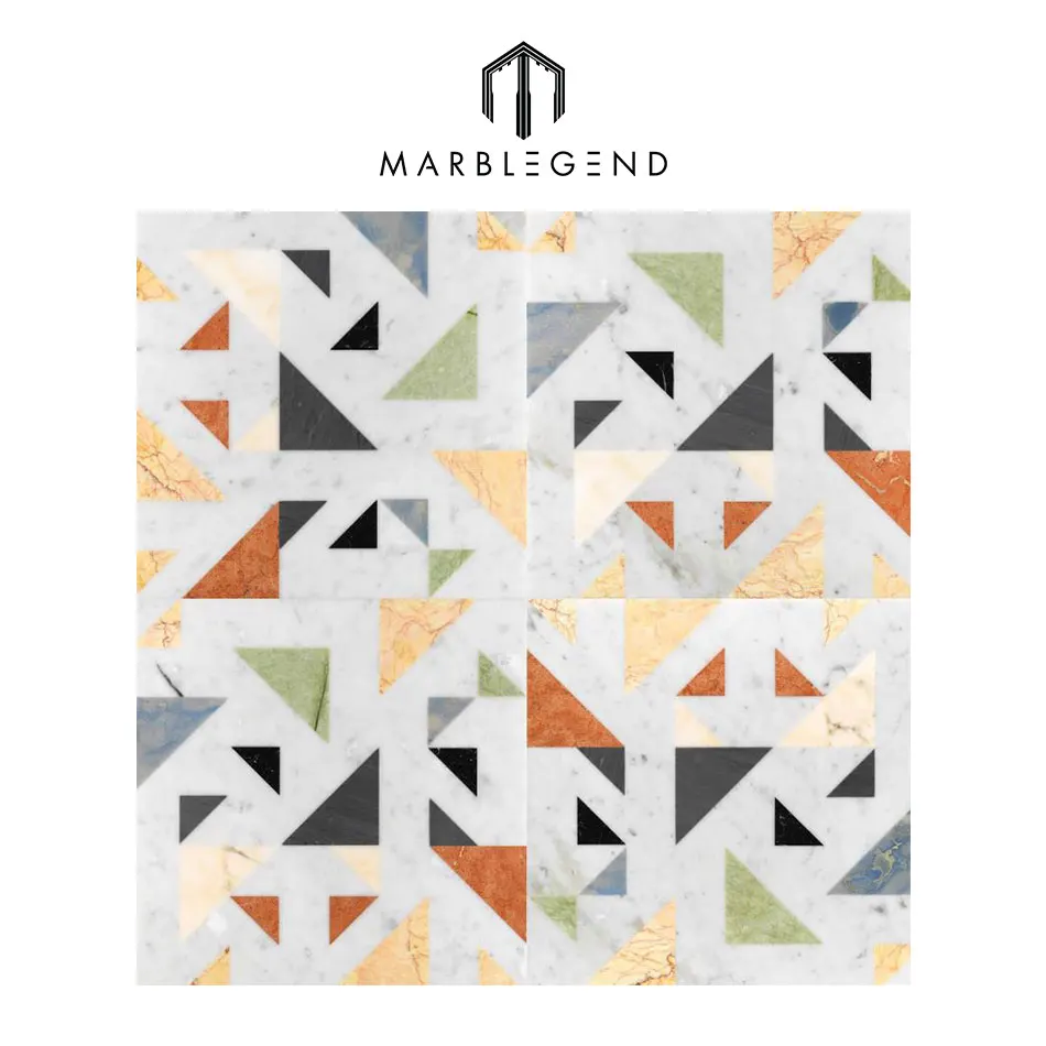 New Design Indoor Decoration Waterjet Marble Tile