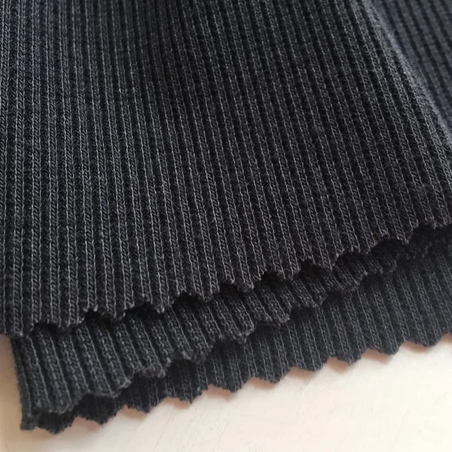 most high quality polyester spandex rib knitting single jersey fabric