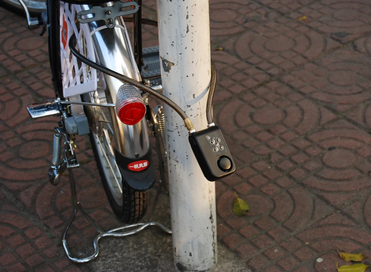cycle lock with remote control motorcycle security anti lost alarm distance 4 digit electric bike combination lock