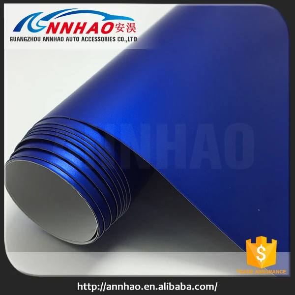 1.52 х 20 м Автомобилей Wrap Воздуха Бесплатный Матовый Темно-Синий Хром Обертывание Виниловая Пленка Для Автомобиля