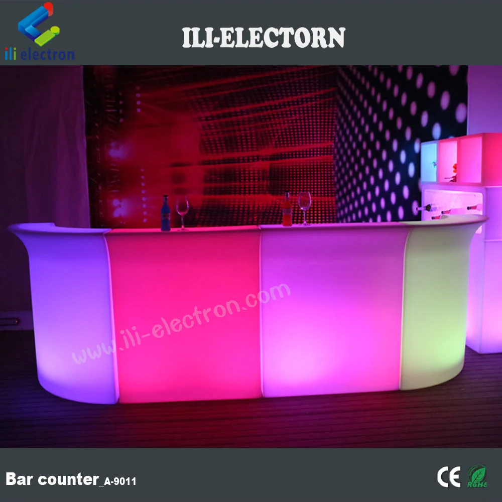 CE /ROHS certificate portable illuminated led straight wine bar counter