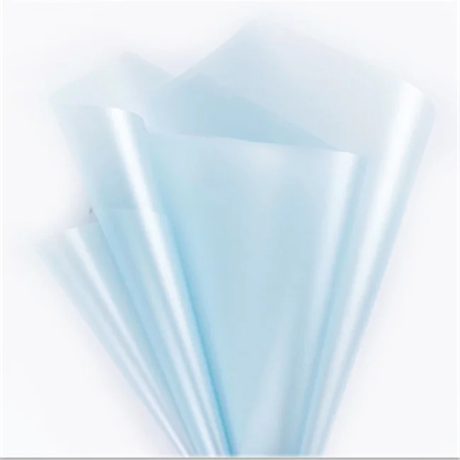 
Transparent BOPP laminated color silk Glass paper waterproof flower wrapping paper 