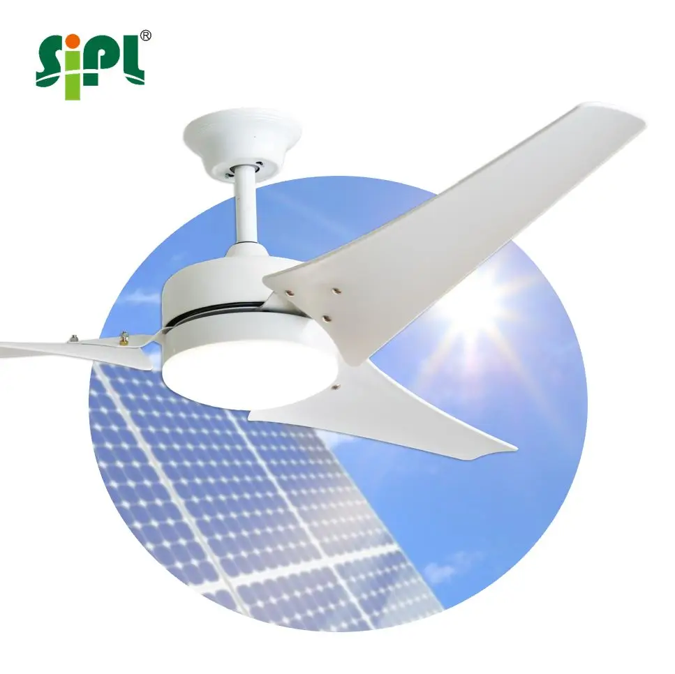 5 Speeds App Remote Control 60' Energy Saving Solar DC Electric Fan Outdoor Indoor Gazebo Homestead Ceiling Fan with LED Light