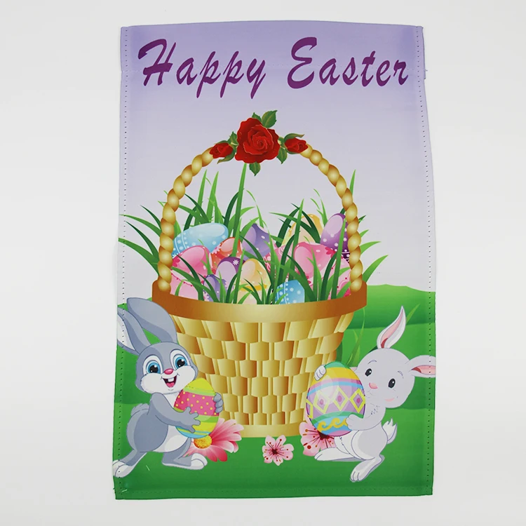 Double Sided Printed Flag Garden Decoration Rabbit And Egg  Holiday Easter Garden Flag