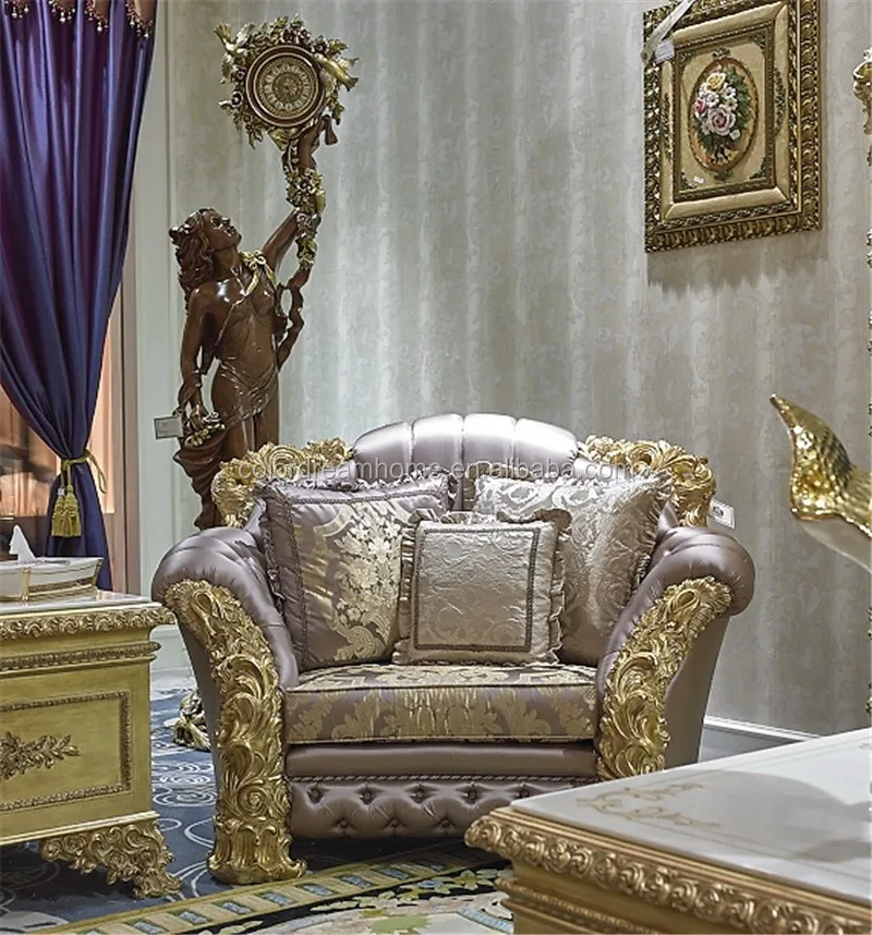 Luxury classic baroque living room furniture couch living room sofa