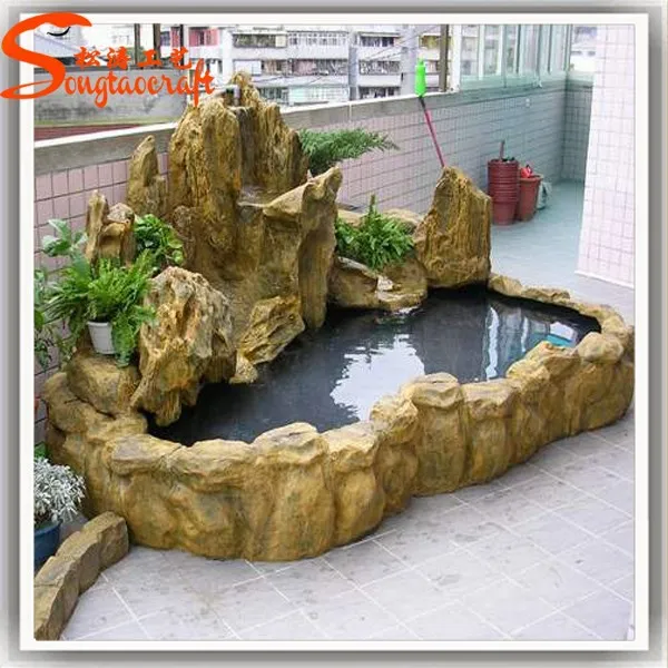 China factory cheap price fiberglass rock waterfall statue hotel pool artificial fake stone for garden indoor outdoor wholesale