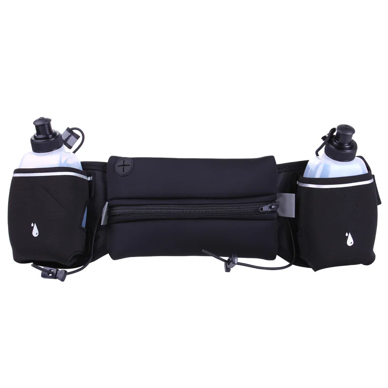 Waterproof Lightweight Elastic Waist Bag Hydration Running Belt with Water Bottles