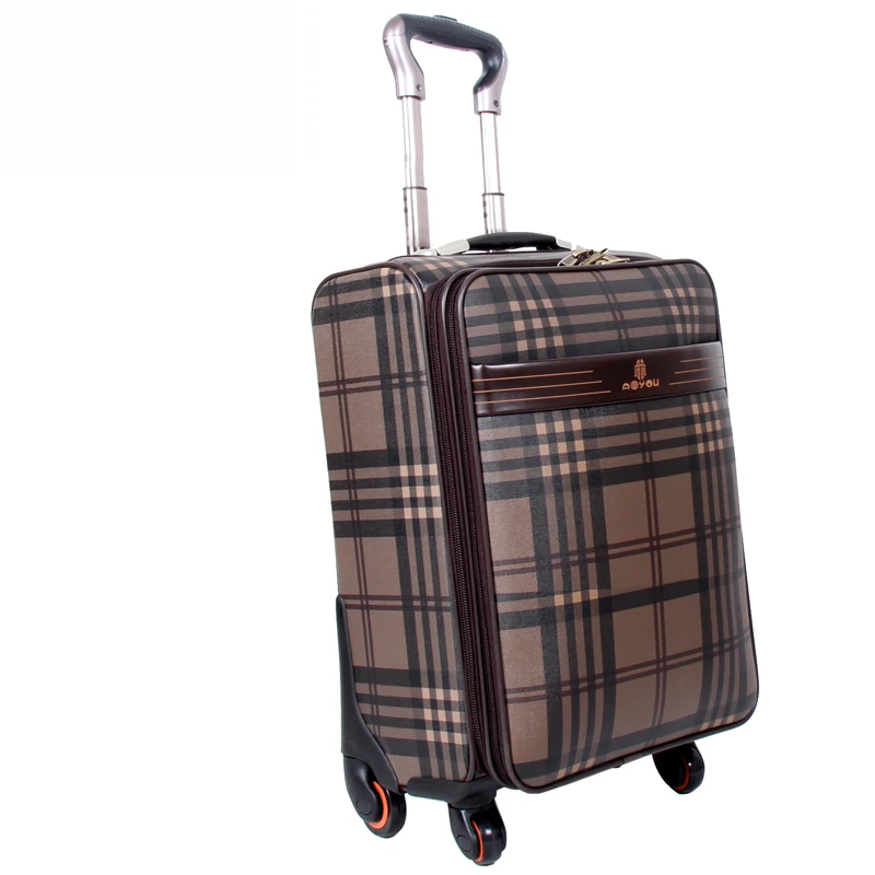 3pcs 16/20/24 inch PU leather business travel suitcase universal wheels luggage case aluminum trolley suitcase
