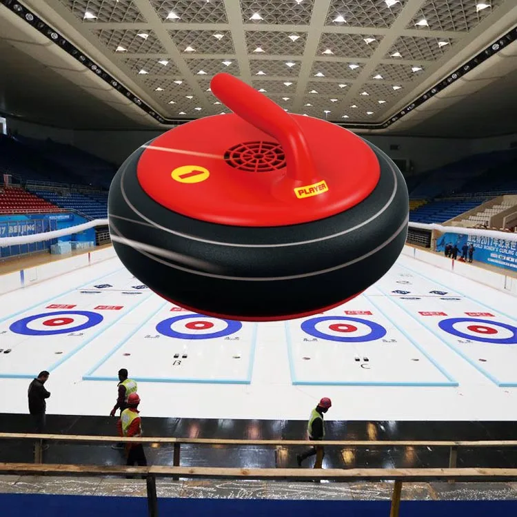 19CM Curling Game Sport Toys Turbofan for Friction Free Play Battery Operated Ice Hockey Toys Indoor Toys