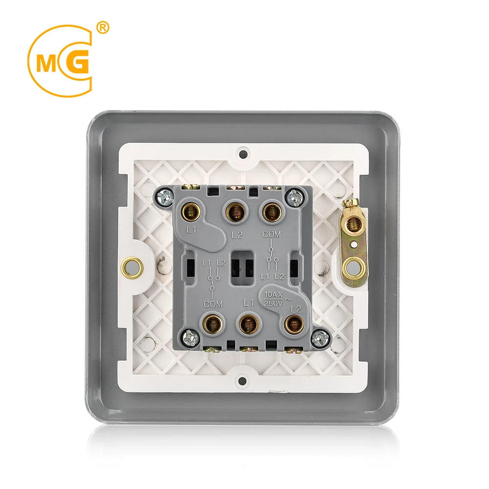 Wall mounted 10A electric plate box metal clad switch