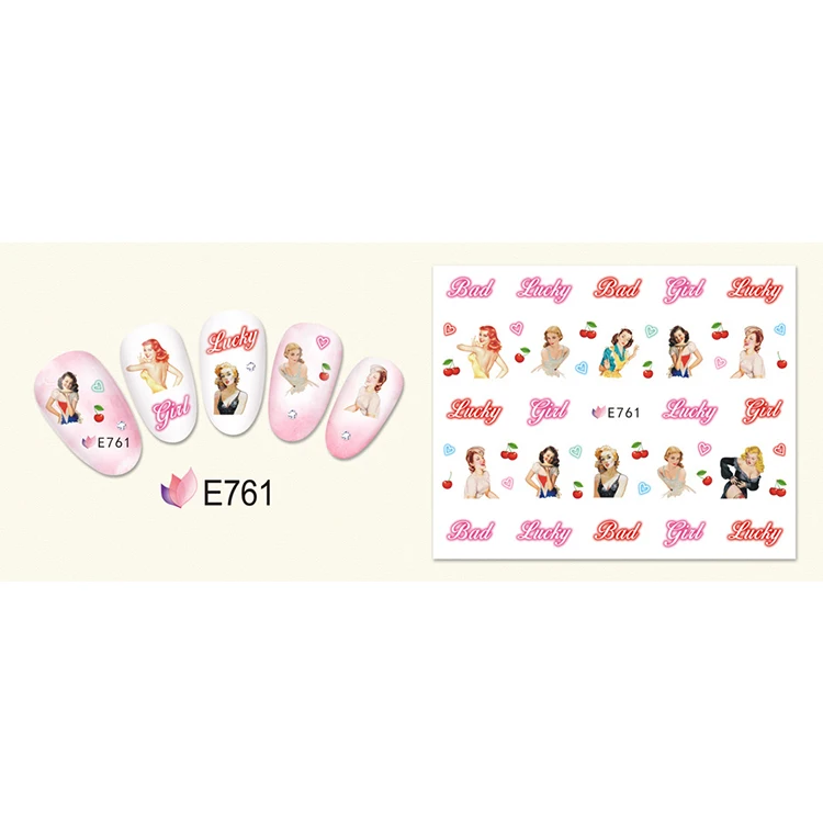 E 701-800 New Design Nail Manicures Decals 3D Art Cute feather Best Nail Art sticker for nail
