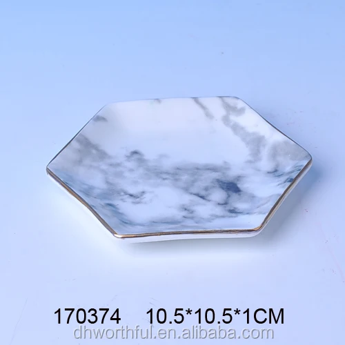 
Handmade ceramic marble trinket tray 