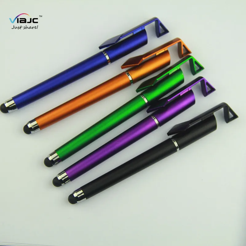 Рекламный Пластиковый Стилус с держателем для телефона гелевая ручка QR-кодом