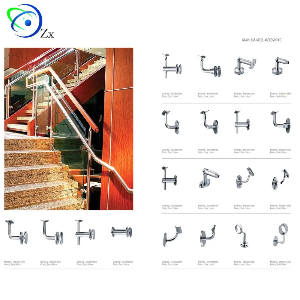 316 Grade stainless steel railings fittings accessories for 304 inox handrail balustrades