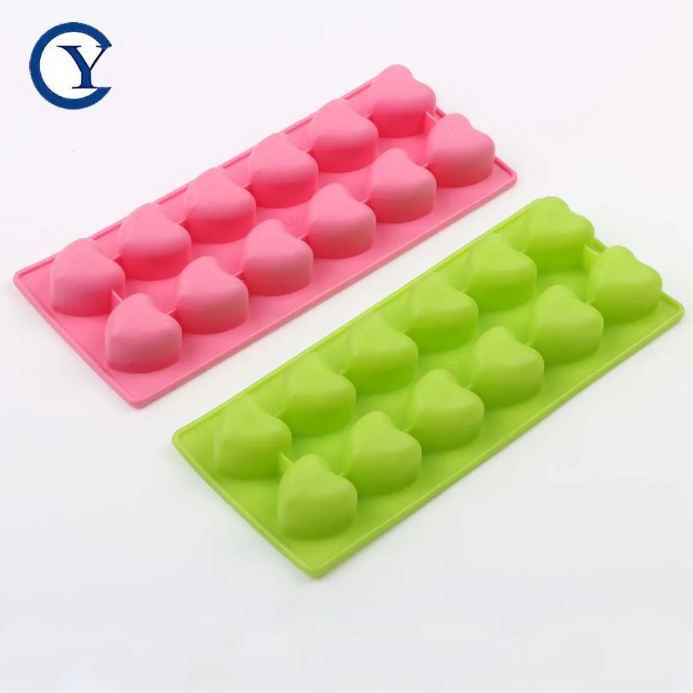 Custom Silicone Chocolate Heart Shape Candy Mold silicon chocolates cake making mold ice block cube tray