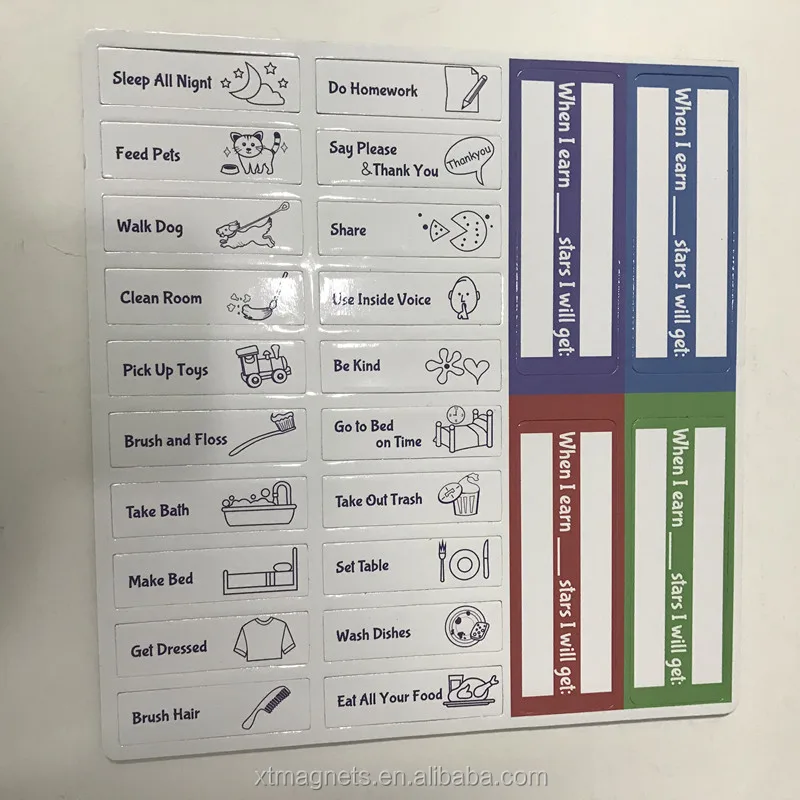 Kids Learning Potty Training Magnetic Reward Chart Sheet Responsibility Chart Dry Erase Whiteboard
