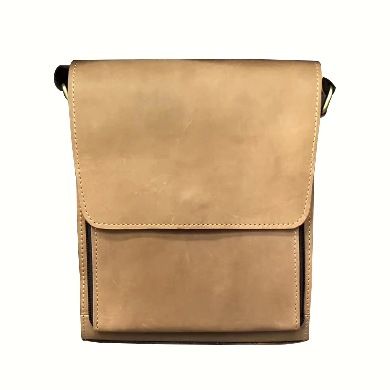 Fashion new arrival genuine leather men shoulder sling bag for man one year guarantee wholesale vintage style discount in stock