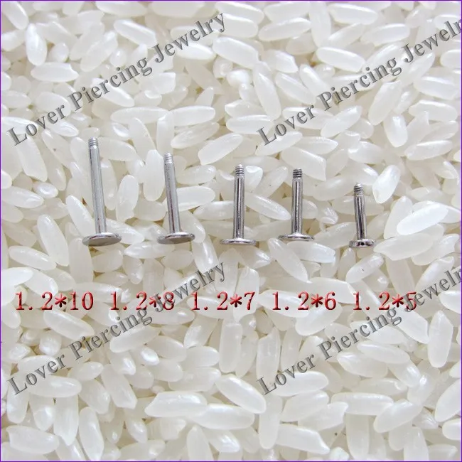 [SS-LP35]  316L Surgical Stainless Steel Threaded Accessories Labret Bars Body Piercing Jewelry Loose Parts Replacement