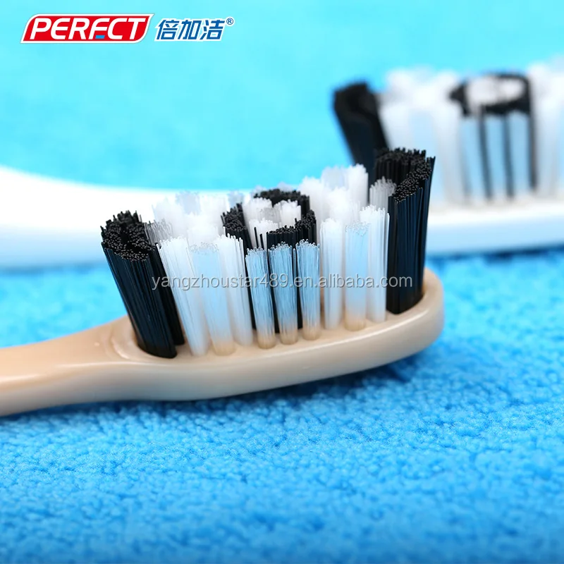 Yangzhou Tooth Brush Manufacturer OEM Toothbrush Adult Anchorless Gold Toothbrush Medium Nylon 612 PP+TPR