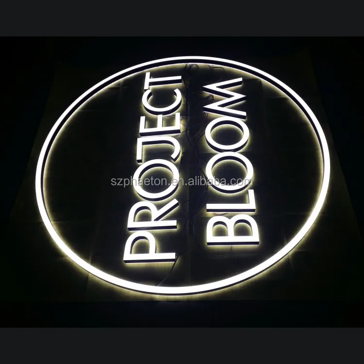 High brightness led illuminated acrylic company logo design letter, 3d acrylic logo