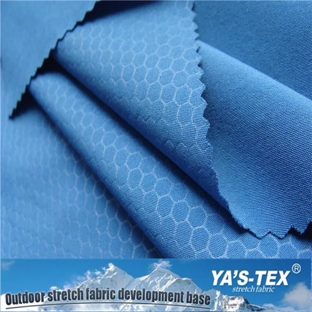 
4 way stretch polyester spandex honeycomb emboss fabric 
