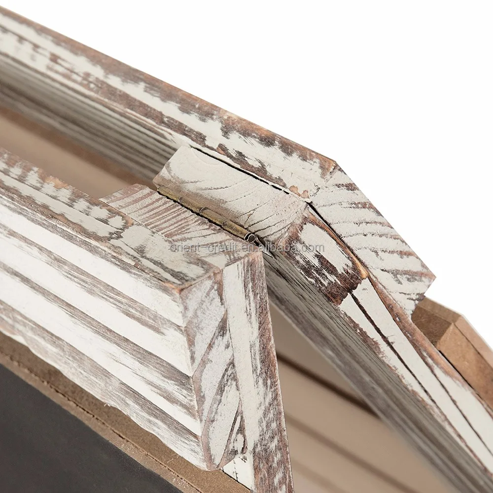 Vintage Torched Wood A-Frame Slatted Sidewalk Chalkboard Menu Sign