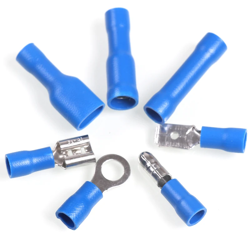 200PCS Assorted Insulated Electrical Wire Crimp Cable Connector Spade Butt Ring Fork Set Ring Lugs Terminals Kit