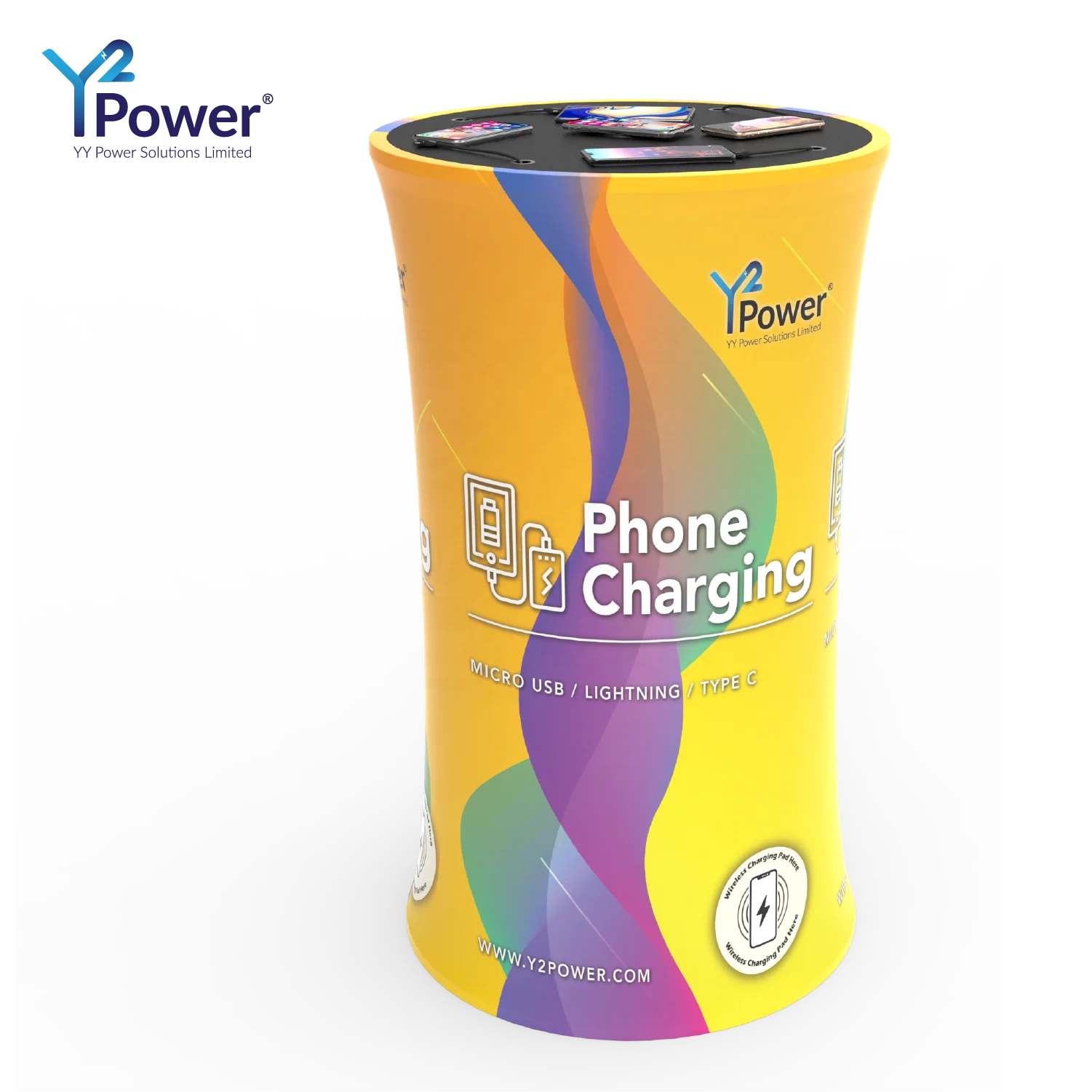 Y2Power best sell REX Portable Charging Table PT-PT05-Y2 commercial phone charge station for exhibition fair events