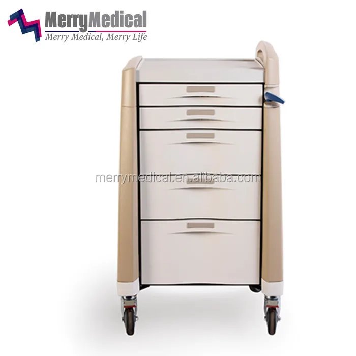 
4-Drawer Stable Secure ABS Medication Cart Hospital Trolley 