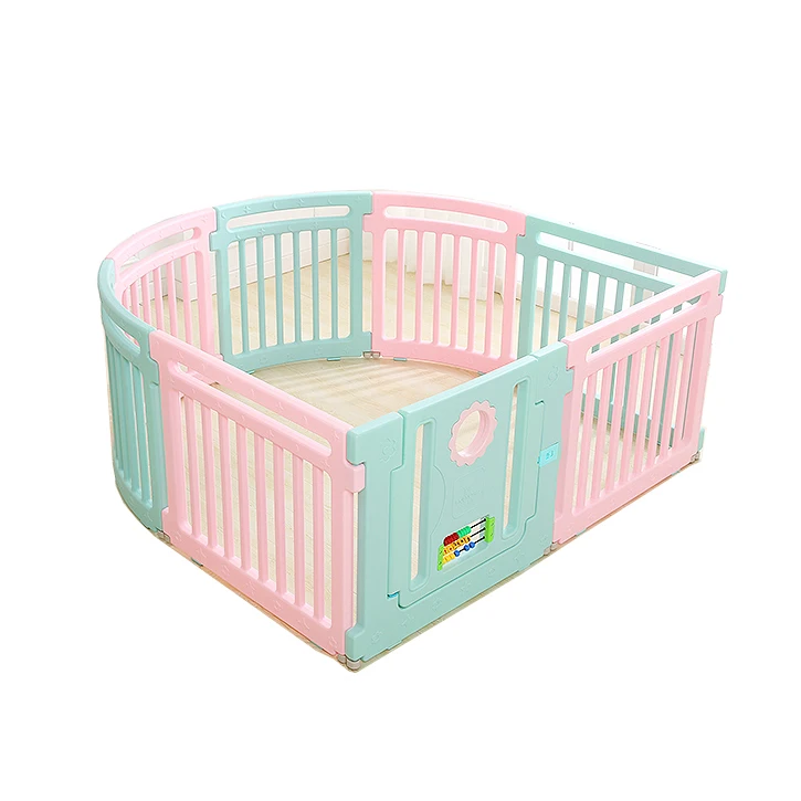 Oval Shape Indoor Plastic Safety Baby Playpen with Safe Door
