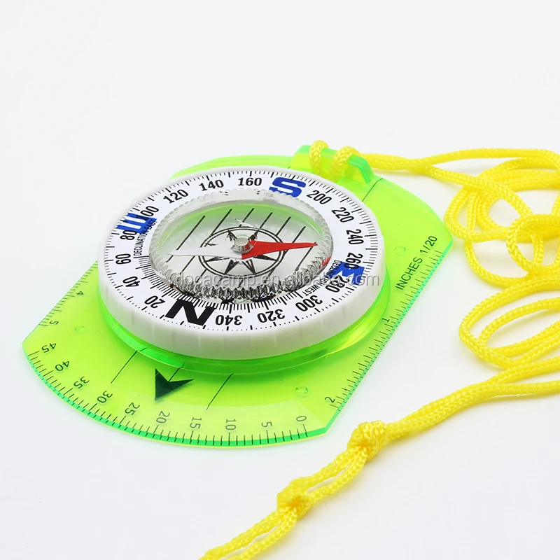 acrylic light green orienteering scale ruler protractor map compass pocket map compass