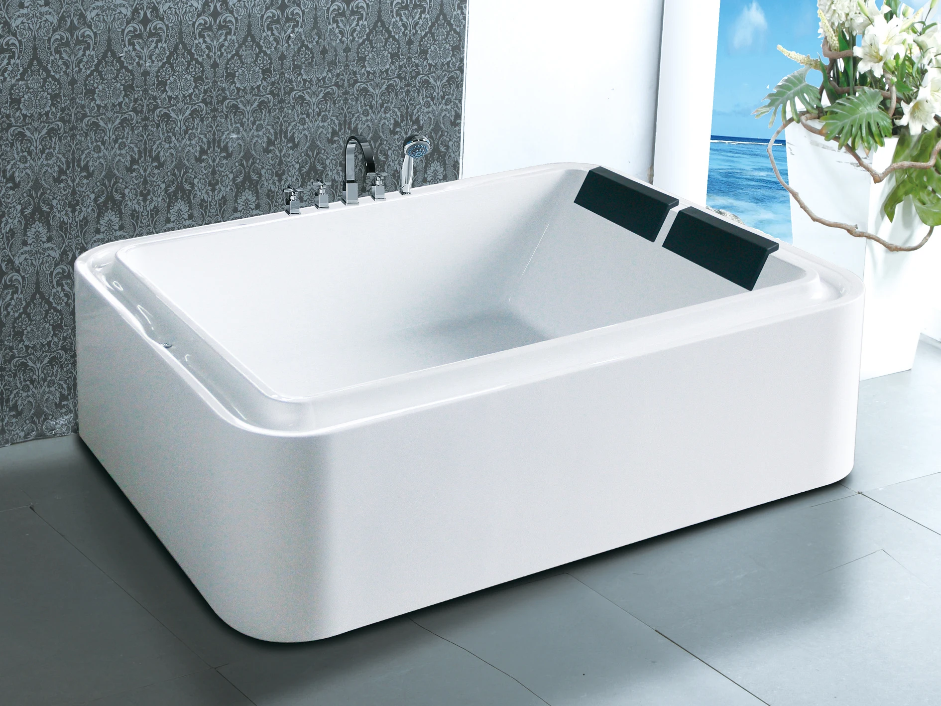 Банные халаты подушка задней части материала ПУ всасывания Ванна Подушка K-205