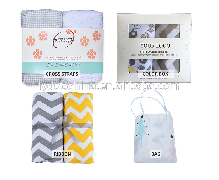 100% Organic Cotton Comfortable Fitted Crib Sheet Soft Baby Bed Sheet