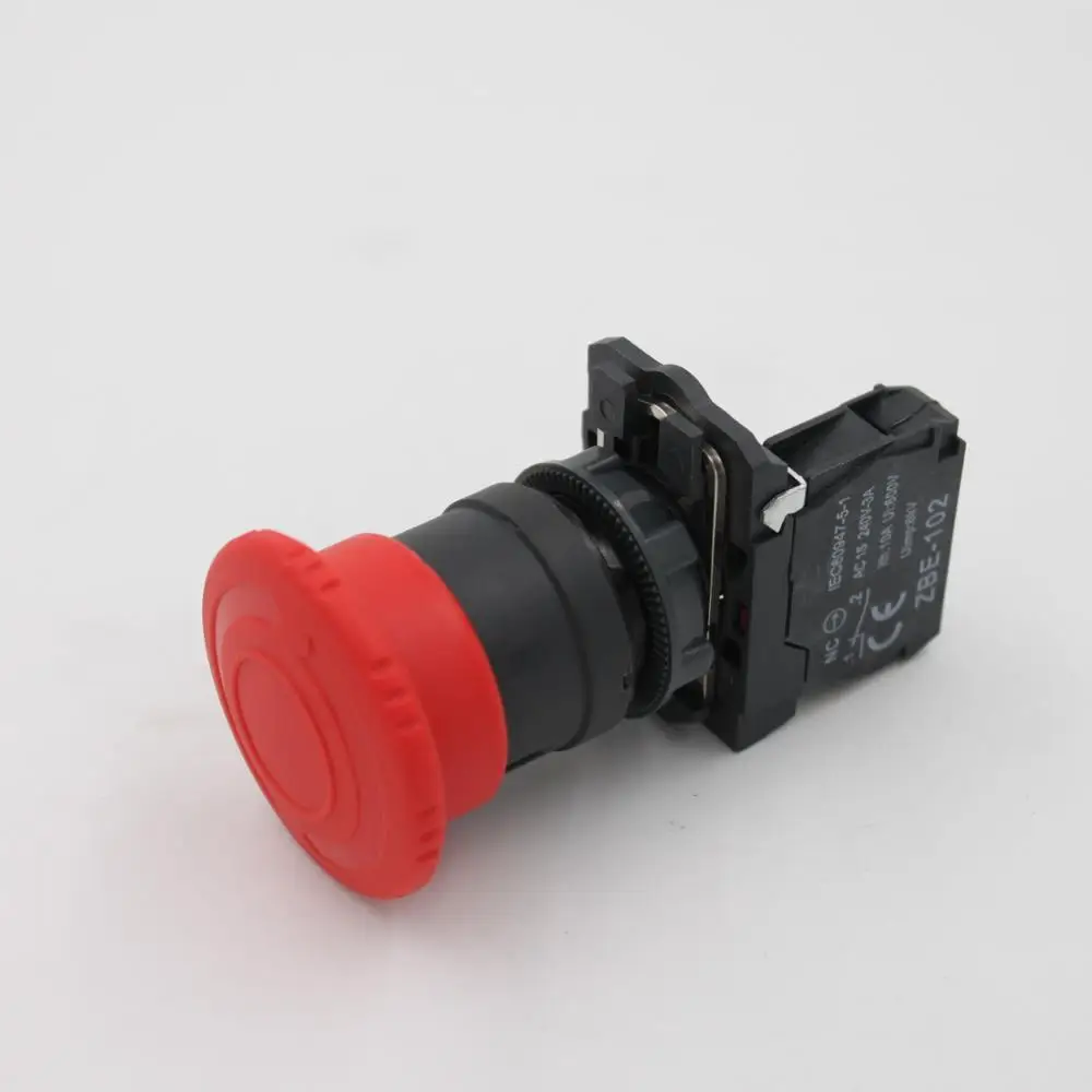 XB5 Series 22mm emergency mushroom push button switch XB5-AS542 with self-locking push button switch