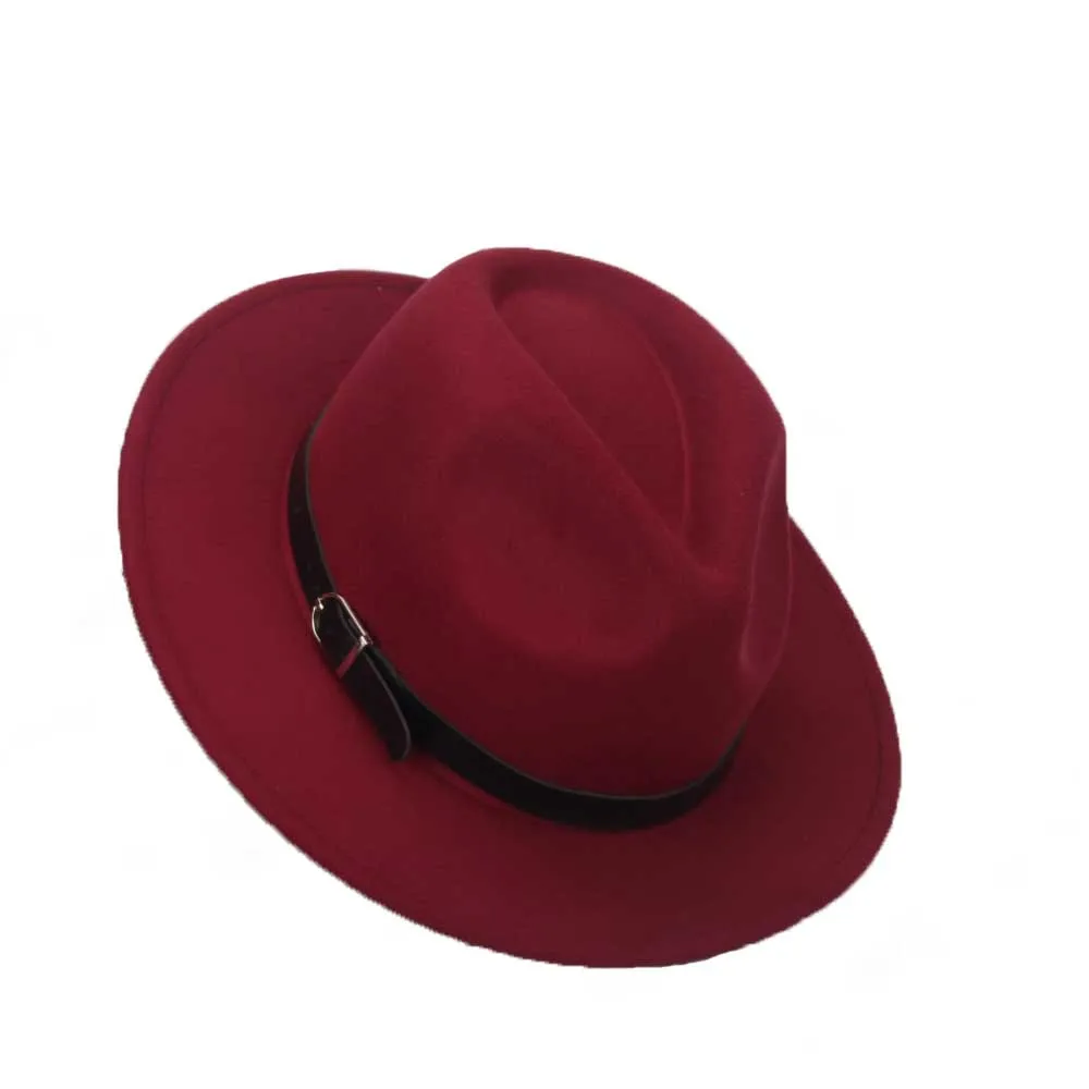 Rbelse Men Felt Wide Brim Panama Style Felt Fedora Hat Women