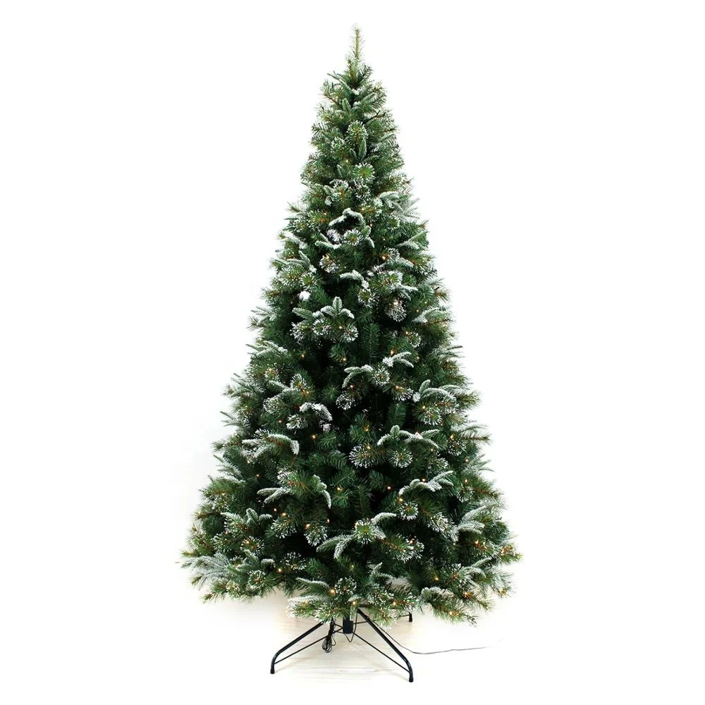 LED Lighted Artificial Christmas snowing christmas tree, pre lit christmas tree, pe christmas tree