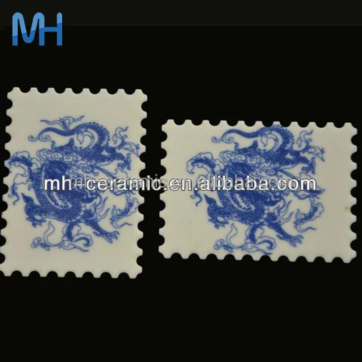 Ceramic Chip Antique Stamps Chinese Porcelain Decor