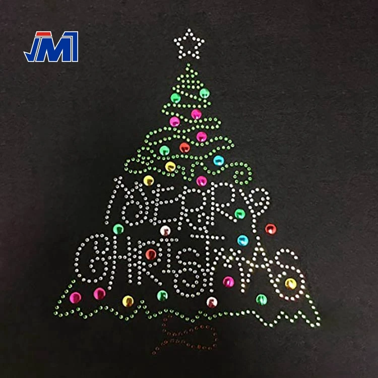 Blingblig Christmas ornament hot fix rhinestone transfer