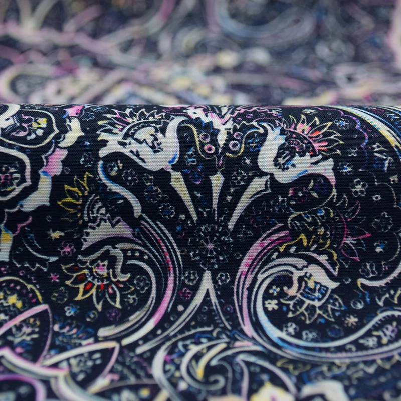 Skygen cheap natural organic cotton digital printed floral Canada custom printed muslin cloth fabric