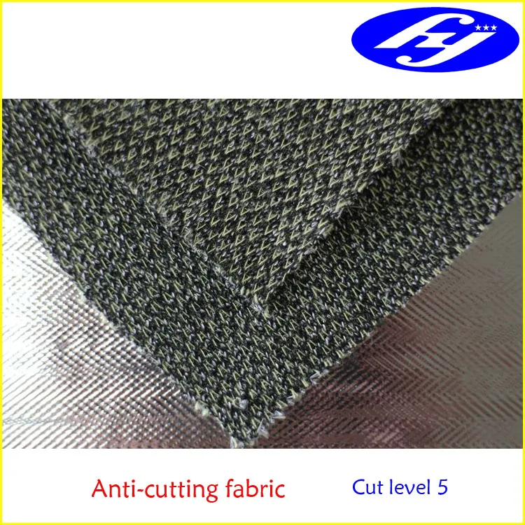 280g aramid cut resistant cloth knitted by para aramid and UHMWPE