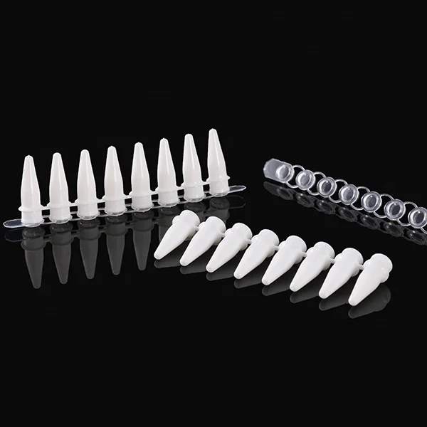 White 0.2ml 8-Strip PCR Tubes With Optical Semi-Domed 8-Strips For Laboratory Use