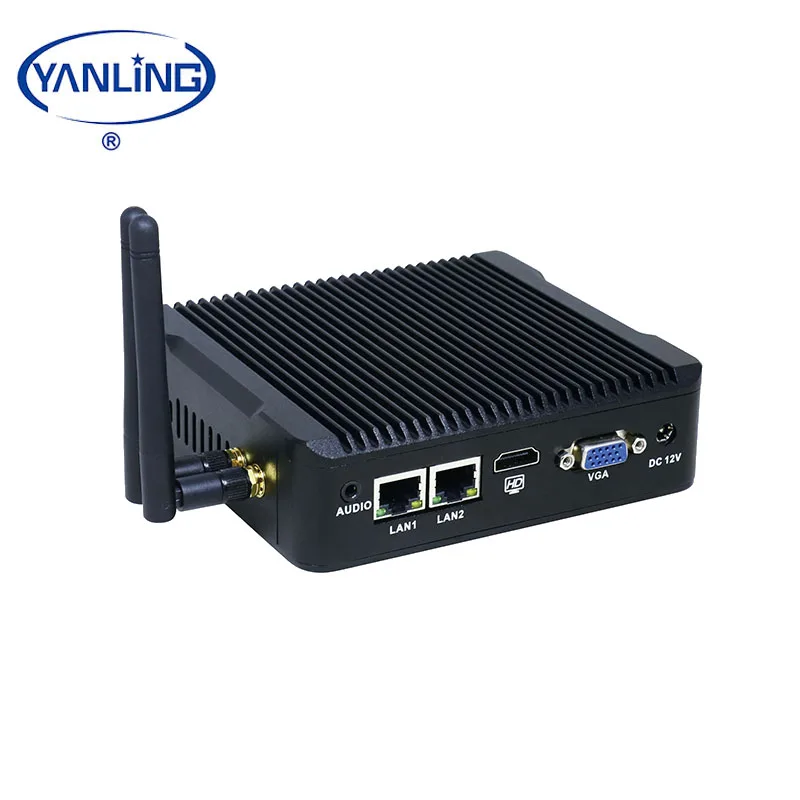  Мини-ПК без вентилятора YanLing Nano itx J1900 с 6USB и 1COM для цифровой вывески