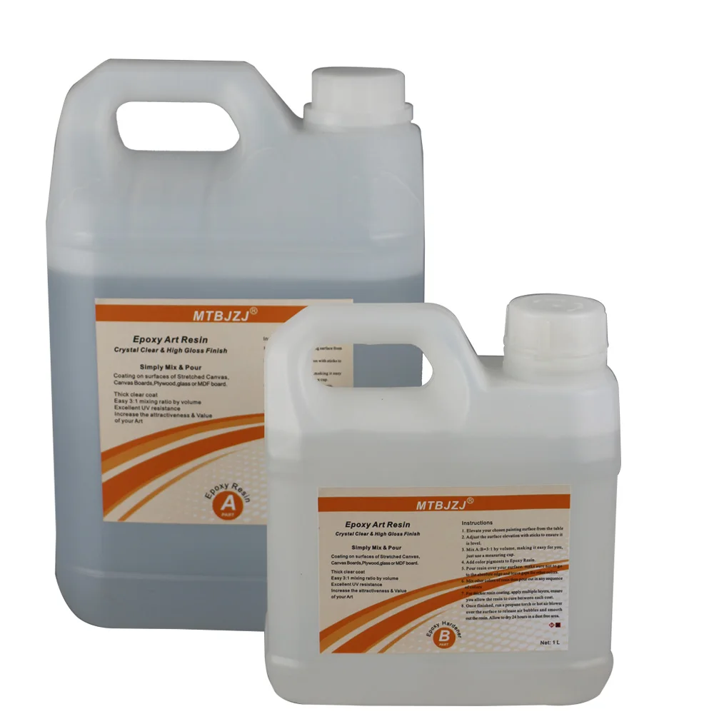 Набор из кристально прозрачного холста, жидкой эпоксидной смолы, 4 л